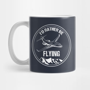 Airliner Pilot Gift T-Shirt I'd Rather be Flying Airplane Aviation Mug